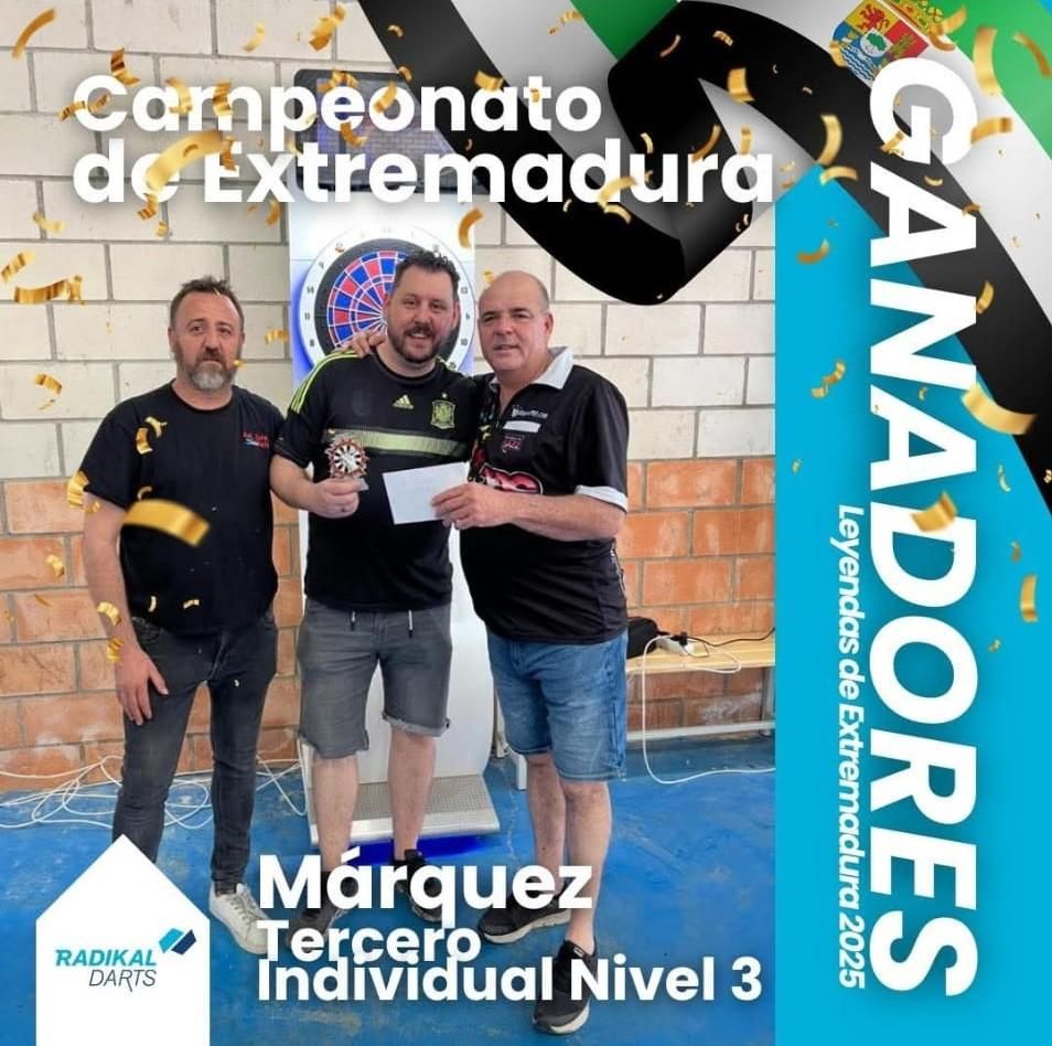 Estos los campeones y subcampeones de dardos del campeonato de Extremadura que se celebró en Valdesalor, en Cáceres