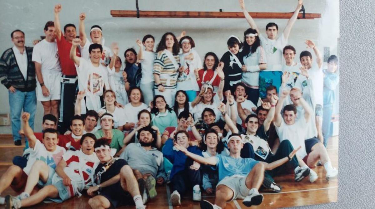 Una de las clases de Magisterio con Educación Física en 1993.