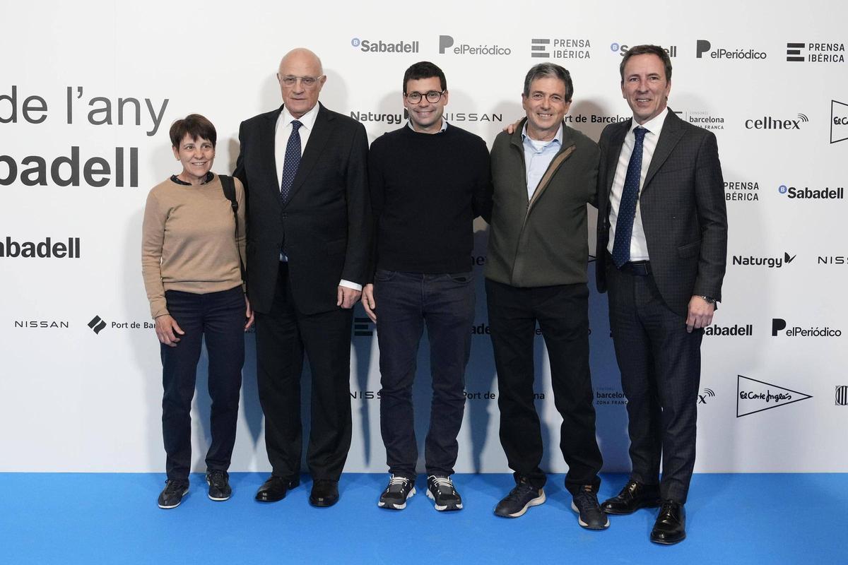 Margarita Cabassa, QIDA, Josep Oliu, presidente de Banc Sabadell, Oriol Fuertes, QIDA, Manuel Fuertes, QIDA y Carlos Ventura, Banc Sabadell