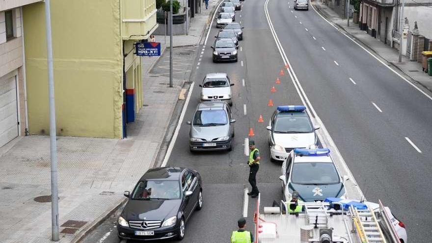 Accidente en la AC-12 en Perillo en 2017, en las cercanías de una de las estaciones de aforo.