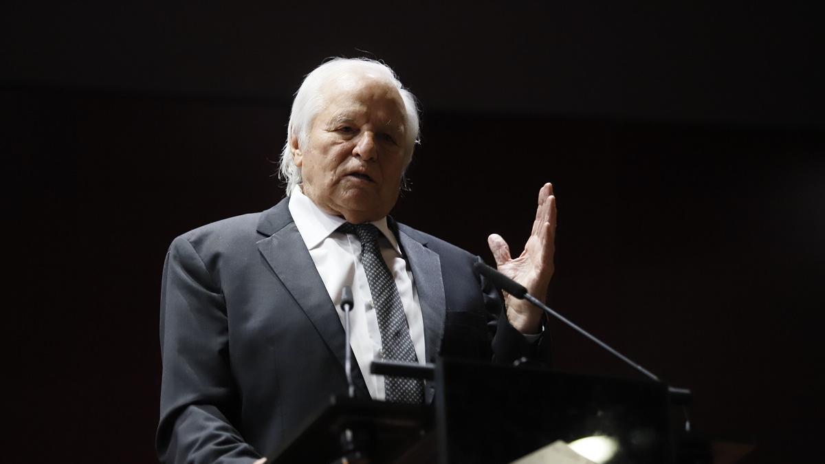 Manuel Benítez 'El Cordobés' durante su intervención en el reciente homenaje recibido en Córdoba con motivo del 20 aniversario de su nombramiento como quinto Califa del toreo, en 2023.