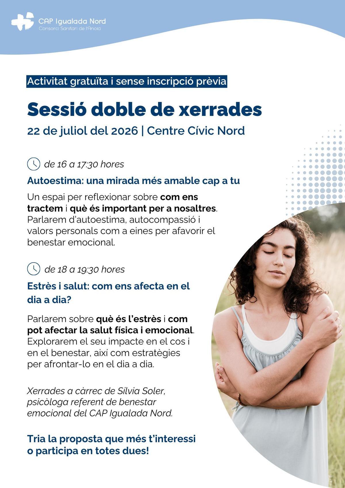 Xerrades sobre autoestima i estrès al Centre Cívic Nord