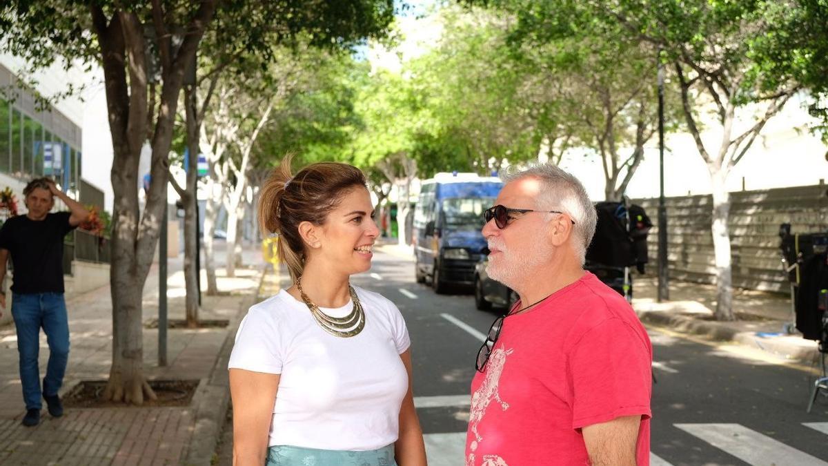 La directora insular de Turismo, Laura Castro, asiste al rodaje de &#039;El Salto&#039;