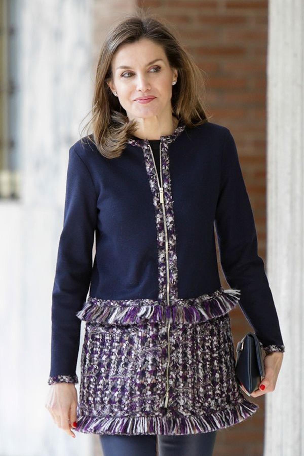 Letizia Ortiz con un abrigo modificado CH Carolina Herrera de 2015