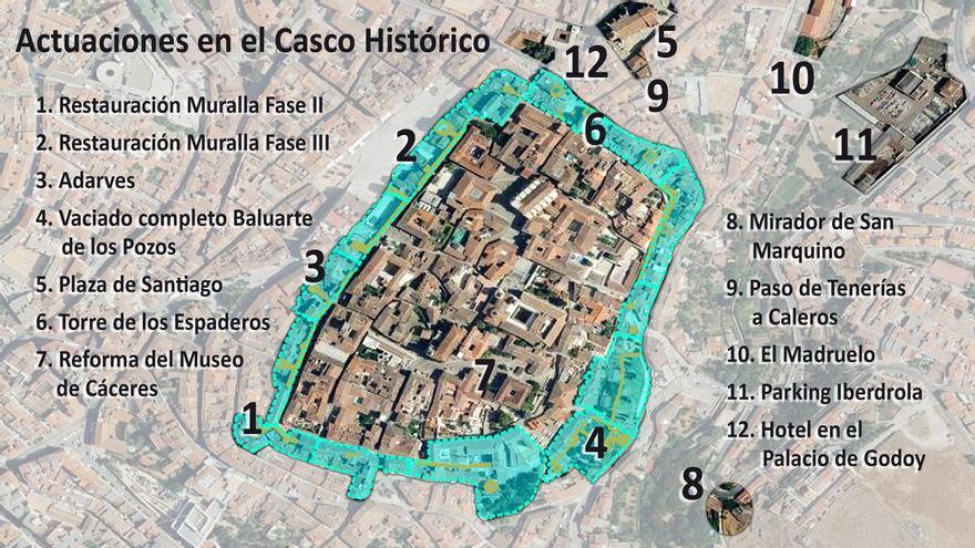 Cáceres: un calendario monumental de obras