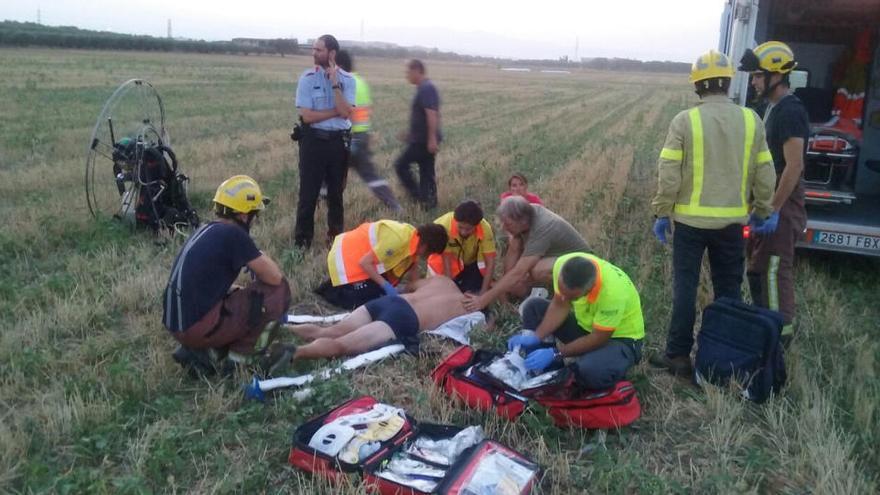 Ferit greu en caure amb el parapent a Siurana