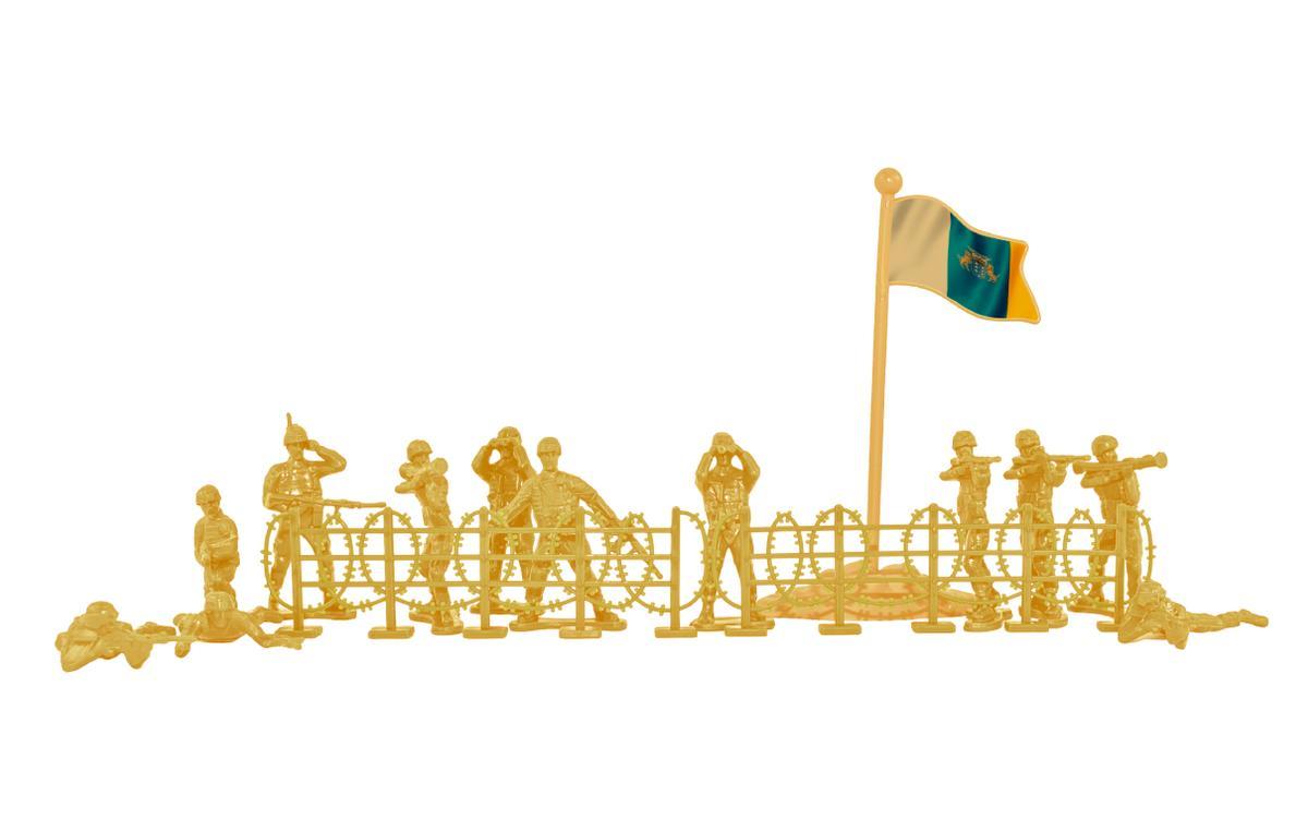 Ilustración sobre militares en conflicto.