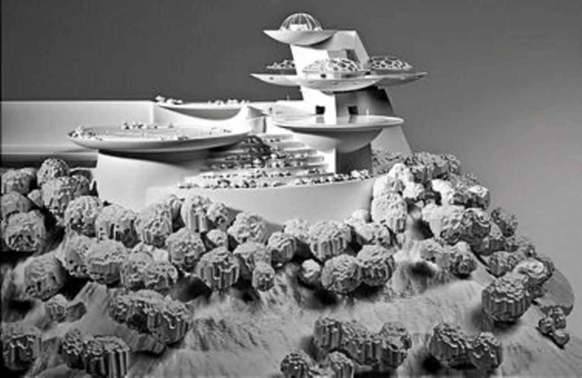 Maqueta del Club Esportiu Huntington, un projecte que no es va arribar a fer.