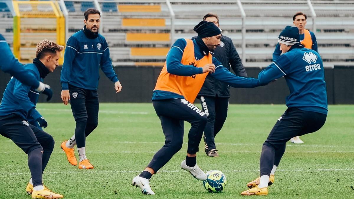 Cesc Fábregas, durante un entreno