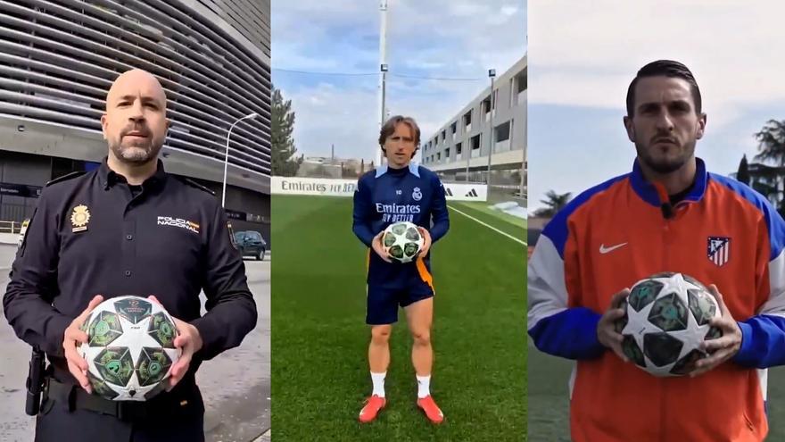 Modric y Koke se unen a la Policía Nacional para enviar este importante mensaje antes del &#039;Euroderbi&#039;