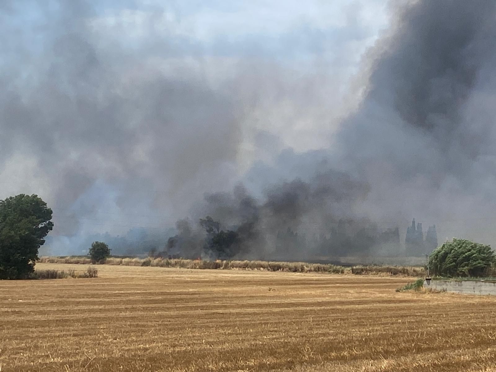 Les imatges de l&#039;incendi a prop del polígon de Logis Empordà