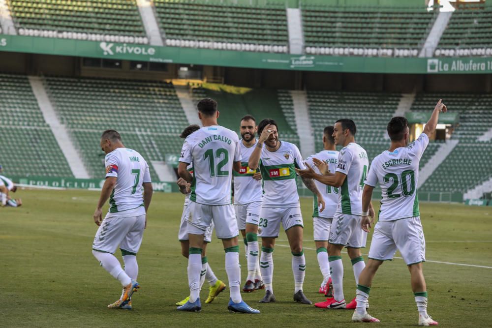 Un gol de Escriche, tras una espectacular galopada de Josan, permite a los franjiverdes sumar la primera victoria tras el parón y situarse de nuevo en puestos de «play-off»