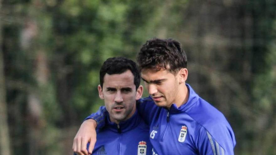 Linares y Torró, en el entrenamiento de ayer.
