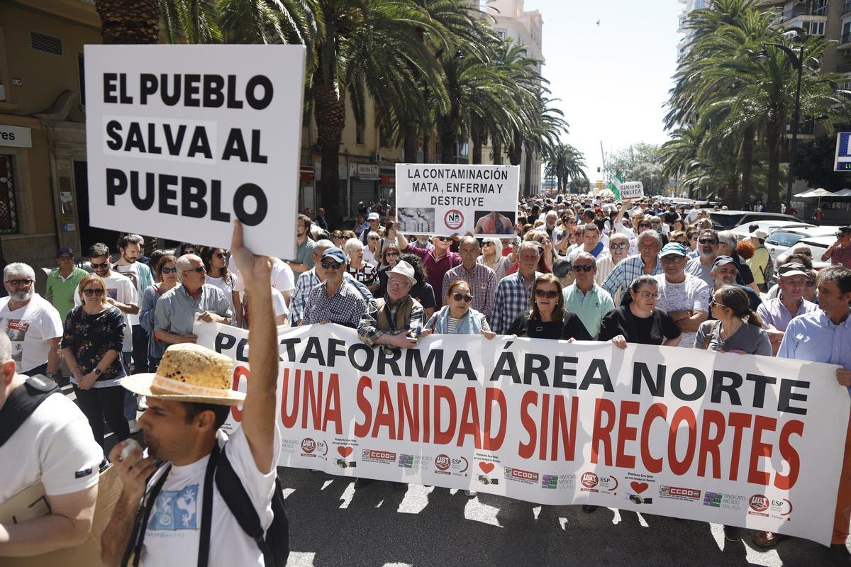 La manifestación en defensa de la Sanidad pública reúne a más de 7.000 personas en Málaga