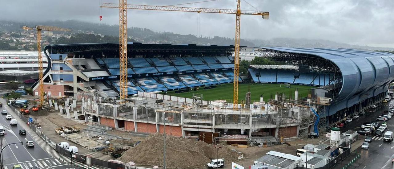 Imagen reciente de las obras de Marcador en Balaídos.