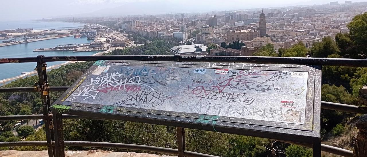 Detalle del mirador de Gibralfaro, esta semana.