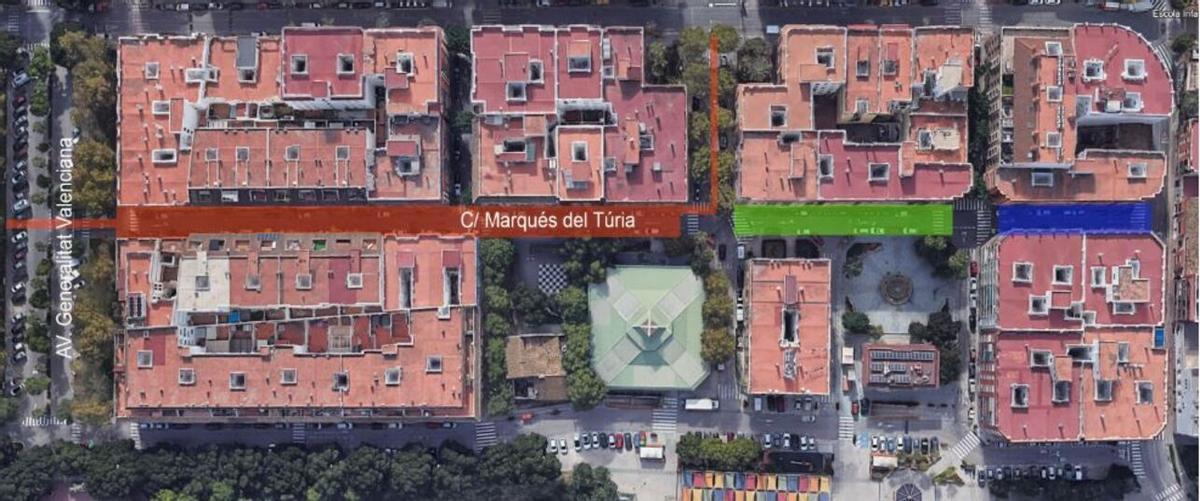 Plano con las calles donde se ejecutaran las obras.