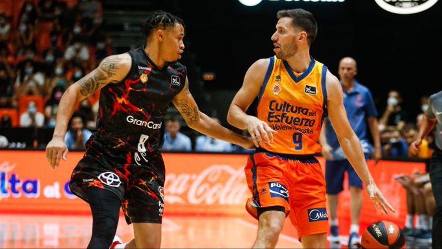Un momento del partido entre el Valencia Basket y el CB Gran Canaria disputado en septiembre del pasado año.
