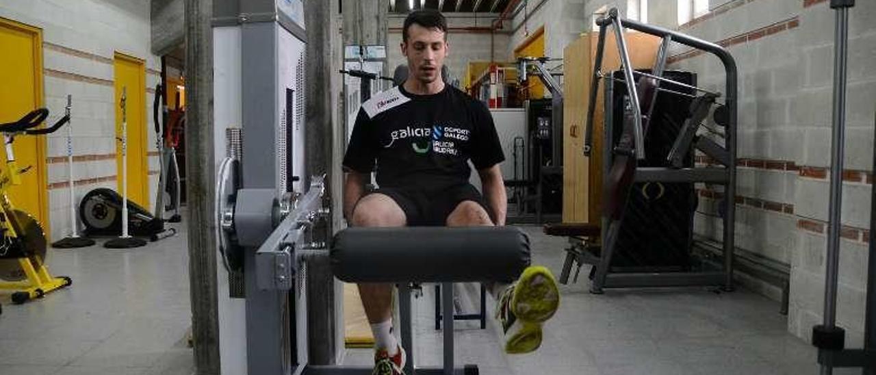 El extremo ejercitándose en el gimnasio. // Gonzalo Núñez