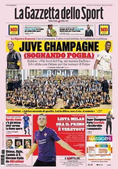 Portada GAZZETTA DELLO SPORT 3 julio 2019