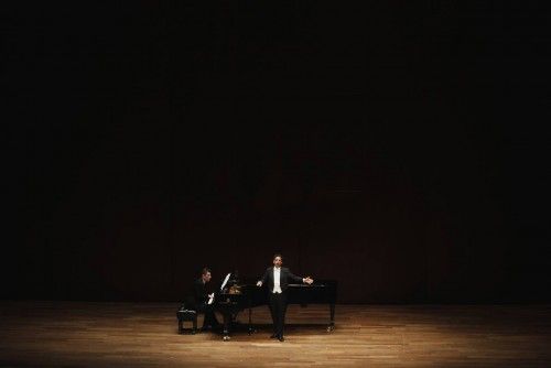 Peruvian tenor Juan Diego Florez performs a concert with pianist Vincenzo Scalera at Lima's National Theatre