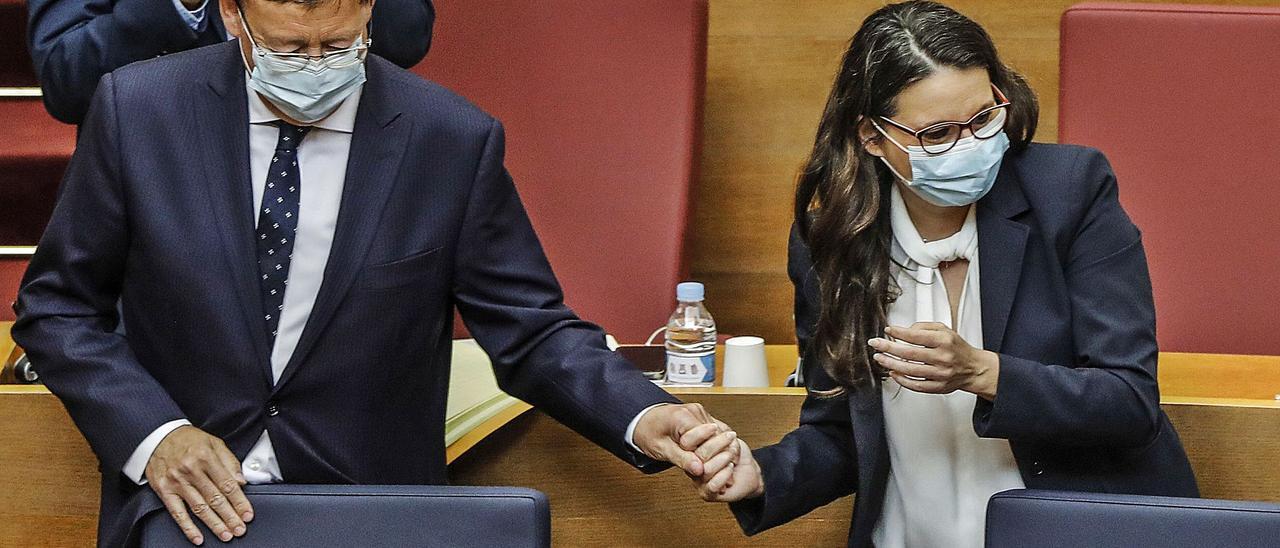 Desunidos. Puig y Oltra han puesto en evidencia graves discrepancias en el Consell esta semana.