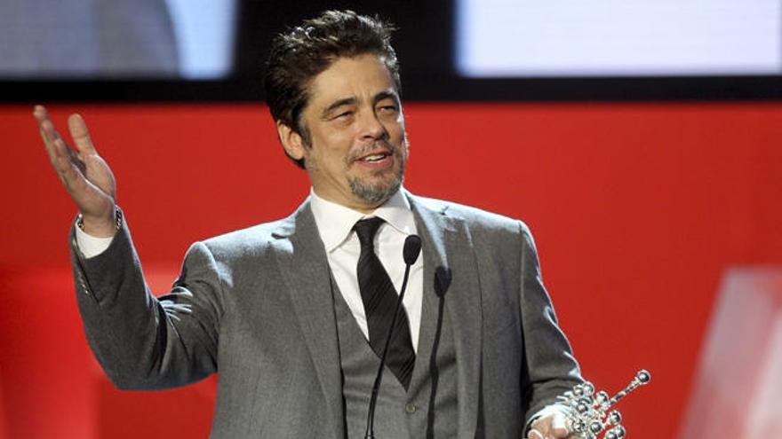 Benicio del Toro, tras recibir el galardón.