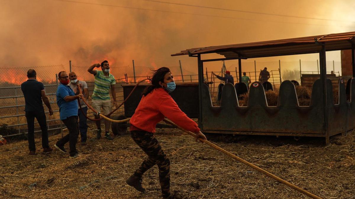 Imágenes del incendio originado en Lober de Aliste.