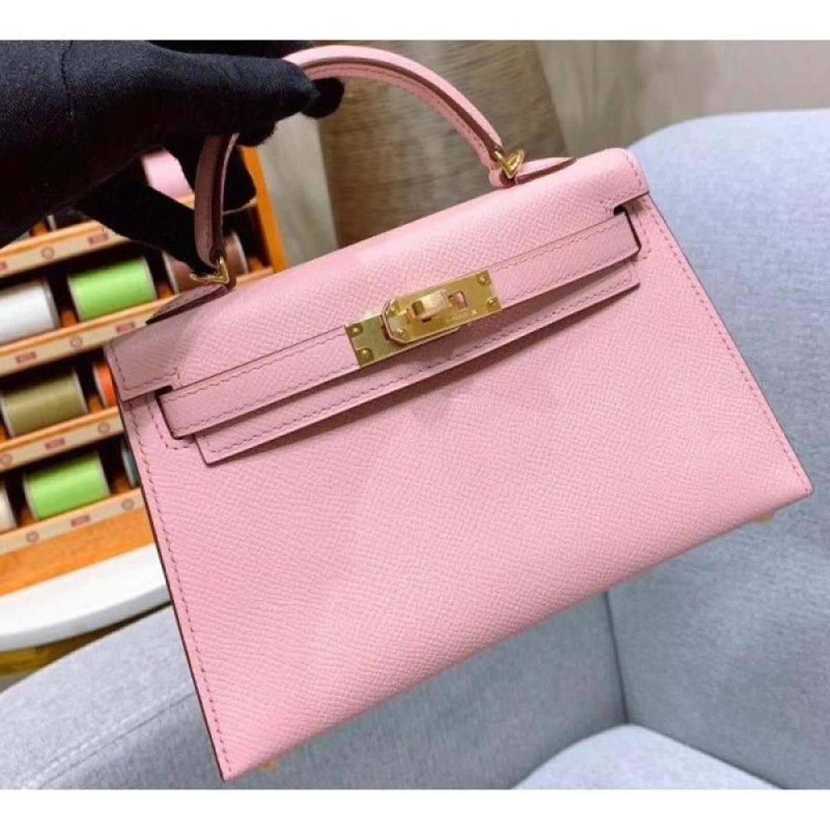 Bolso Mini Kelly rosa.