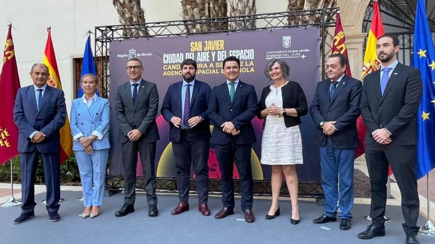 Imagen del acto de presentación de la candidatura de San Javier para la Agencia Espacial. | CARM