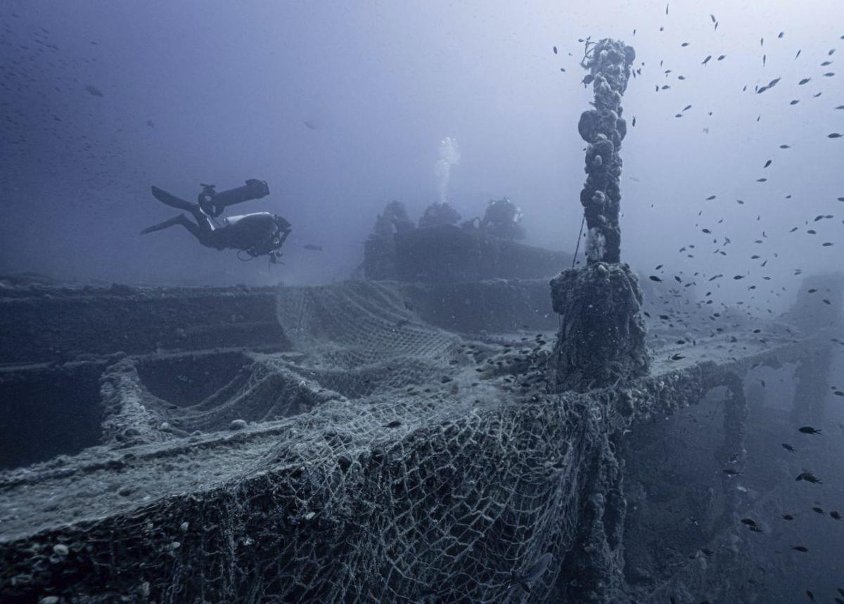 Das vor Sizilien liegende Wrack. | FOTO: DERK REMMERS/GHOST DIVING