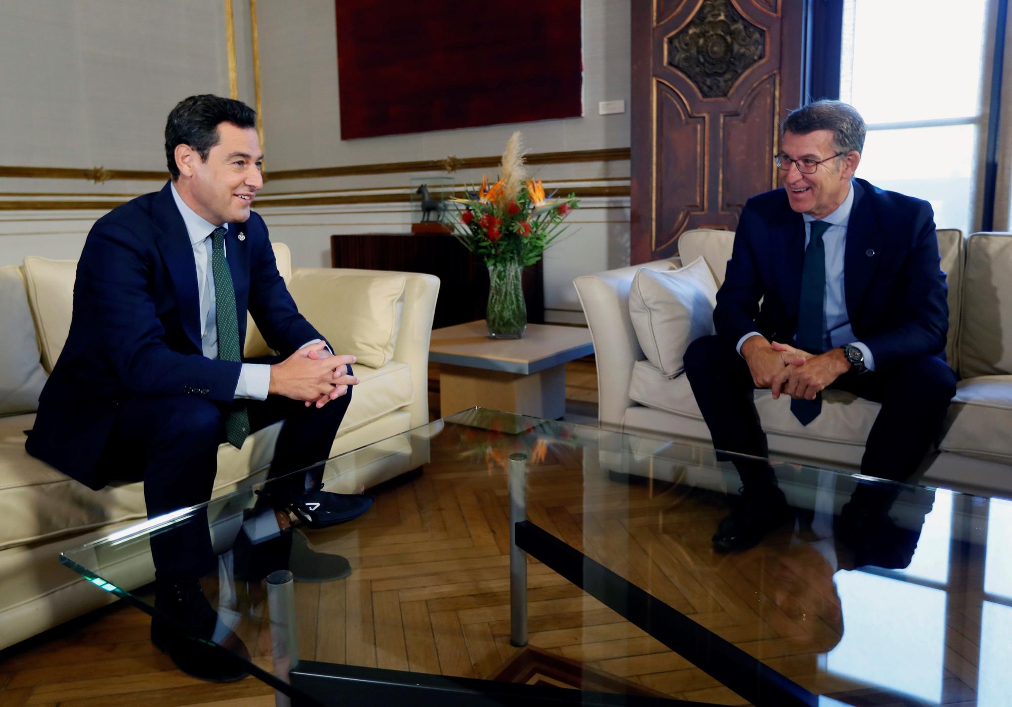 Moreno se ha reunido con Feijoo este viernes para abordar la financiación autonómica.