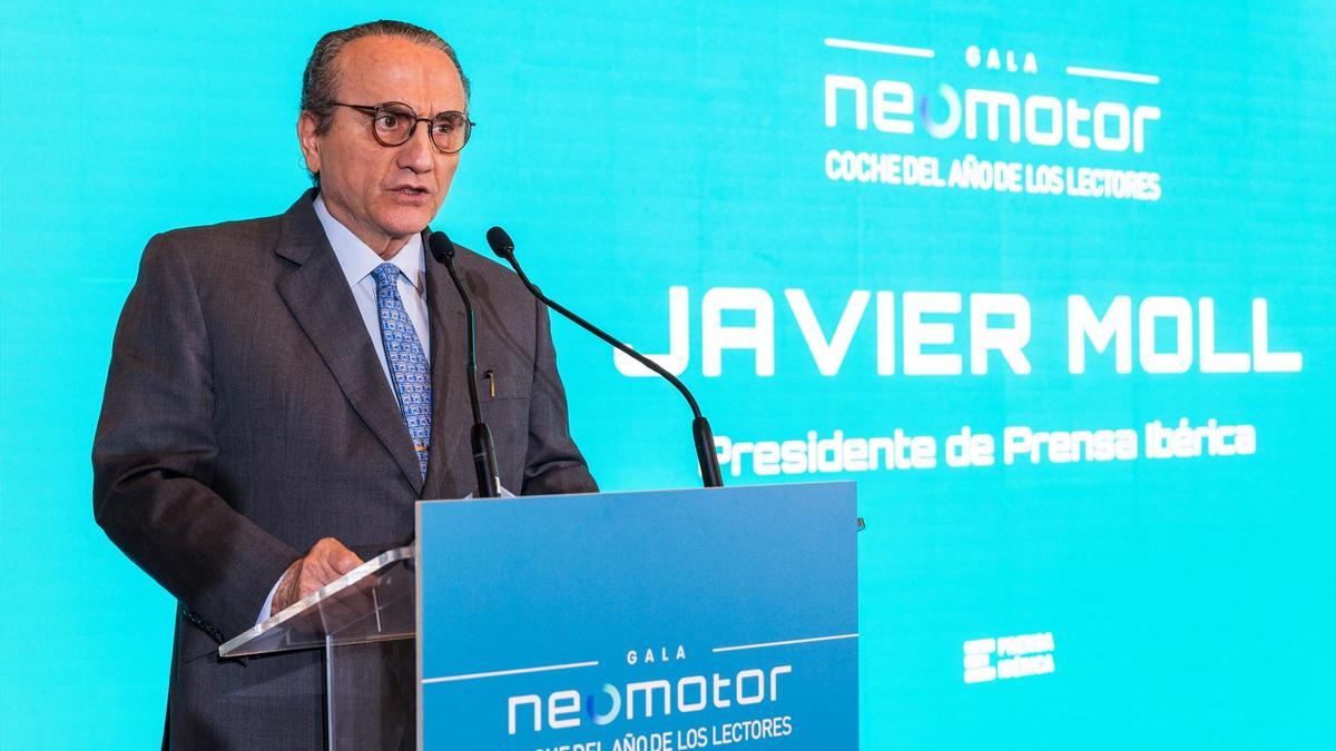 D. Javier Moll, presidente de Prensa Ibérica, durante el discurso que abre la Gala Neomotor.