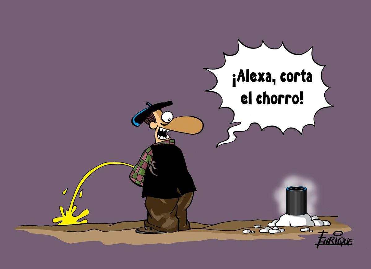 Viñeta "Alexa, corta el chorro" con la que Enrique ha recibido el premio de 2.500 euros