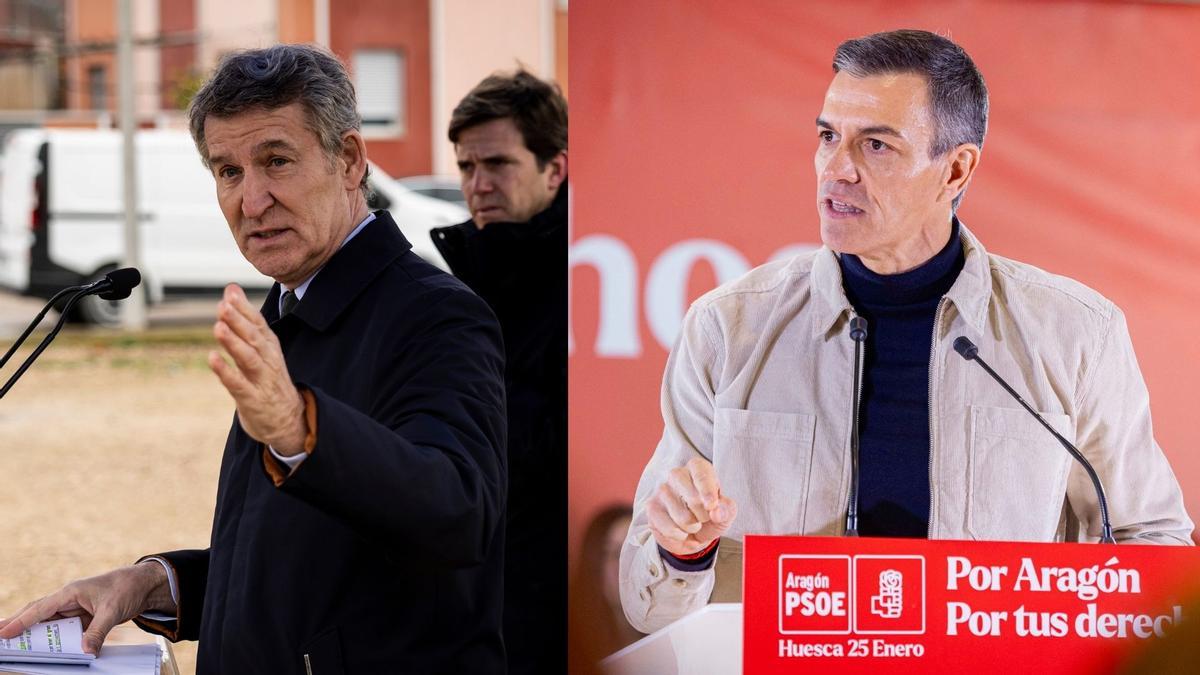 Alberto Núñez Feijóo y Pedro Sánchez, en otras apariciones en esta campaña.
