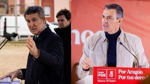 Alberto Núñez Feijóo y Pedro Sánchez, en otras apariciones en esta campaña.