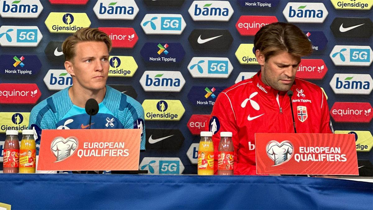 Martin Odegaard, en la rueda de prensa previa al Noruega - España