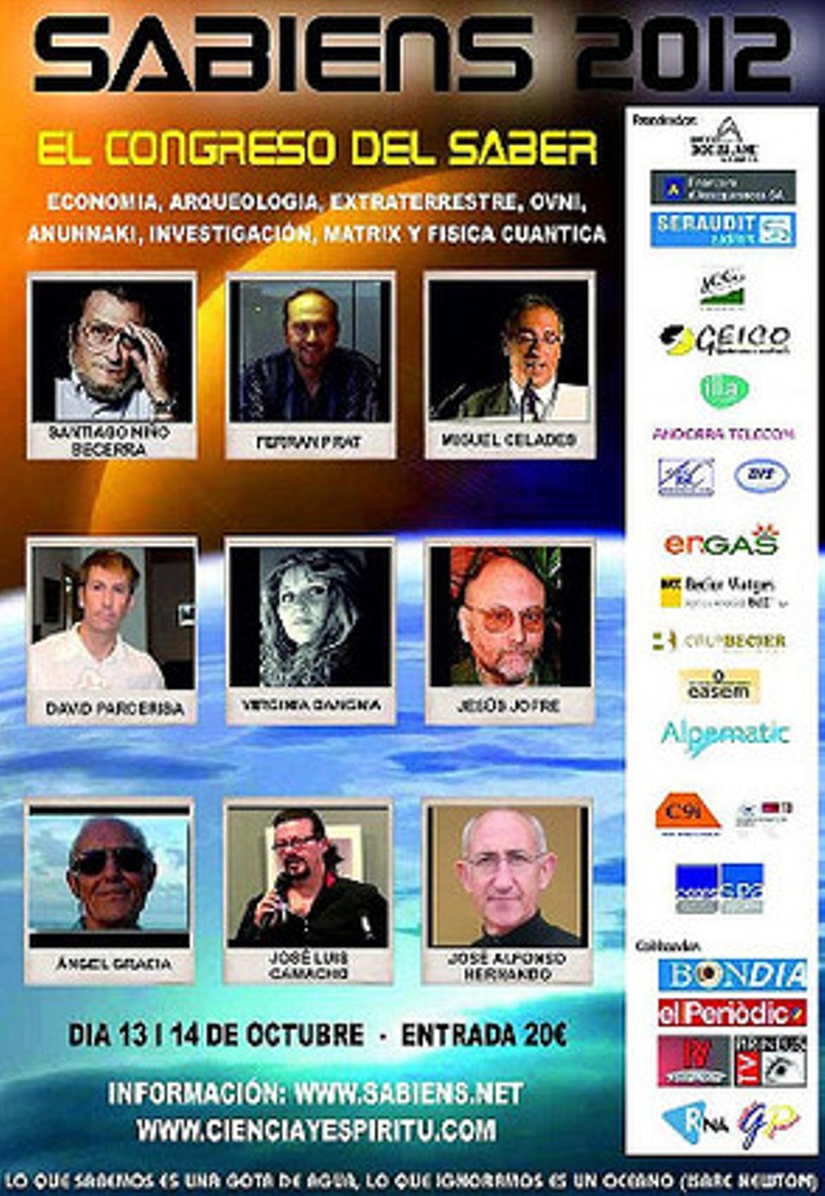 Cartell del congrés Sabiens 2012. Cartell del congrés Sabiens 2012.