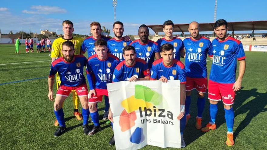 Once inicial de la SD Portmany en su visita al Santanyí.