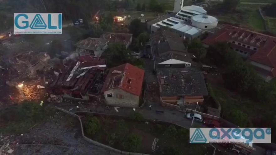 Explosión en Tui (Pontevedra) | La devastación en la "zona cero" de la catástrofe, a vista de dron