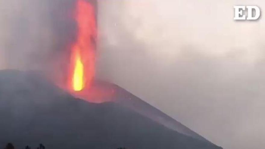 El volcán de La Palma desde Tacande