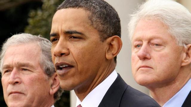 Bush, Obama y Clinton.