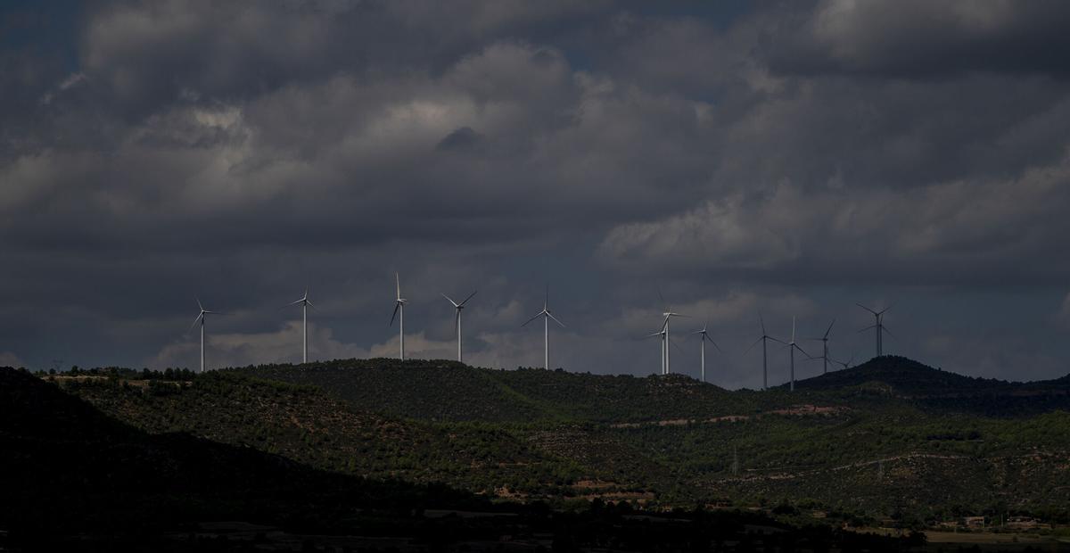 Igualada. 05.09.2025. Sociedad. Parque eólico en los alrededores de Igualada. Fotografía de Jordi Cotrina
