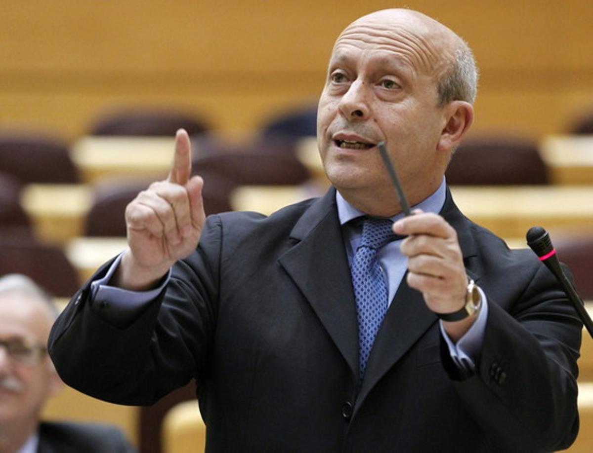 El ministre d’Educació, José Ignacio Wert, el dia 18 al Senat.