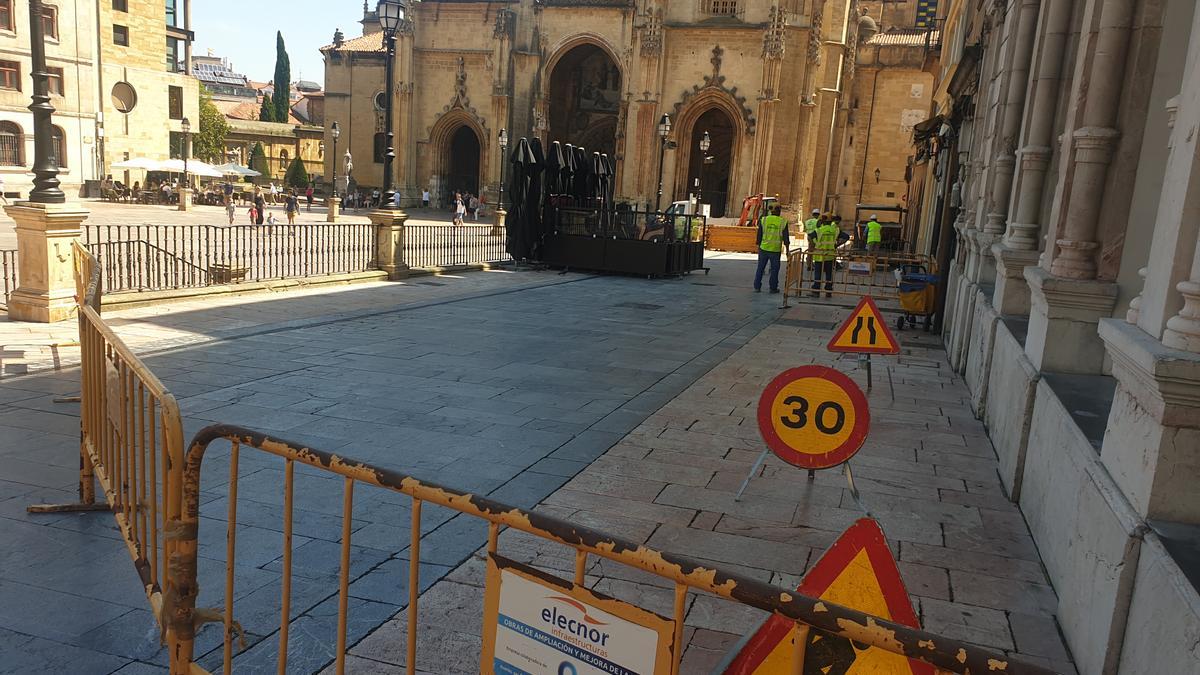 Las obras de la plaza de la Catedral de Oviedo