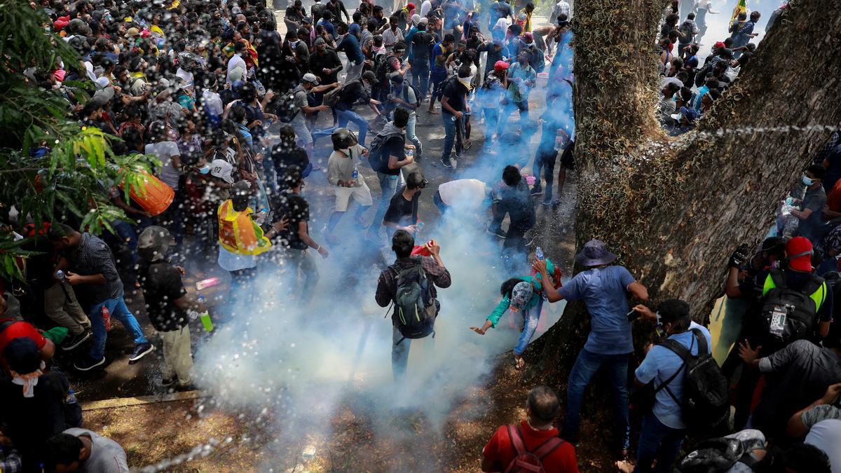 FILE PHOTO: Protest outside the office of Sri Lanka's PM Ranil Wickremesinghe, in Colombo