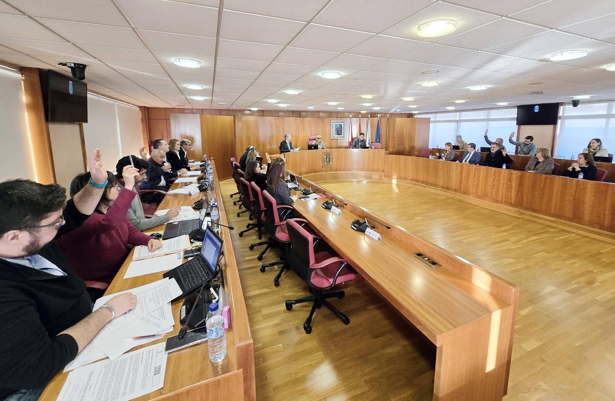Celebración de un pleno en el Concello de Vigo.