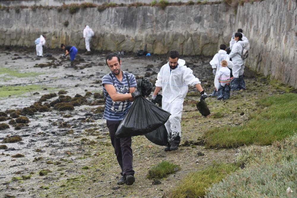 Gran limpieza de la ría de O Burgo