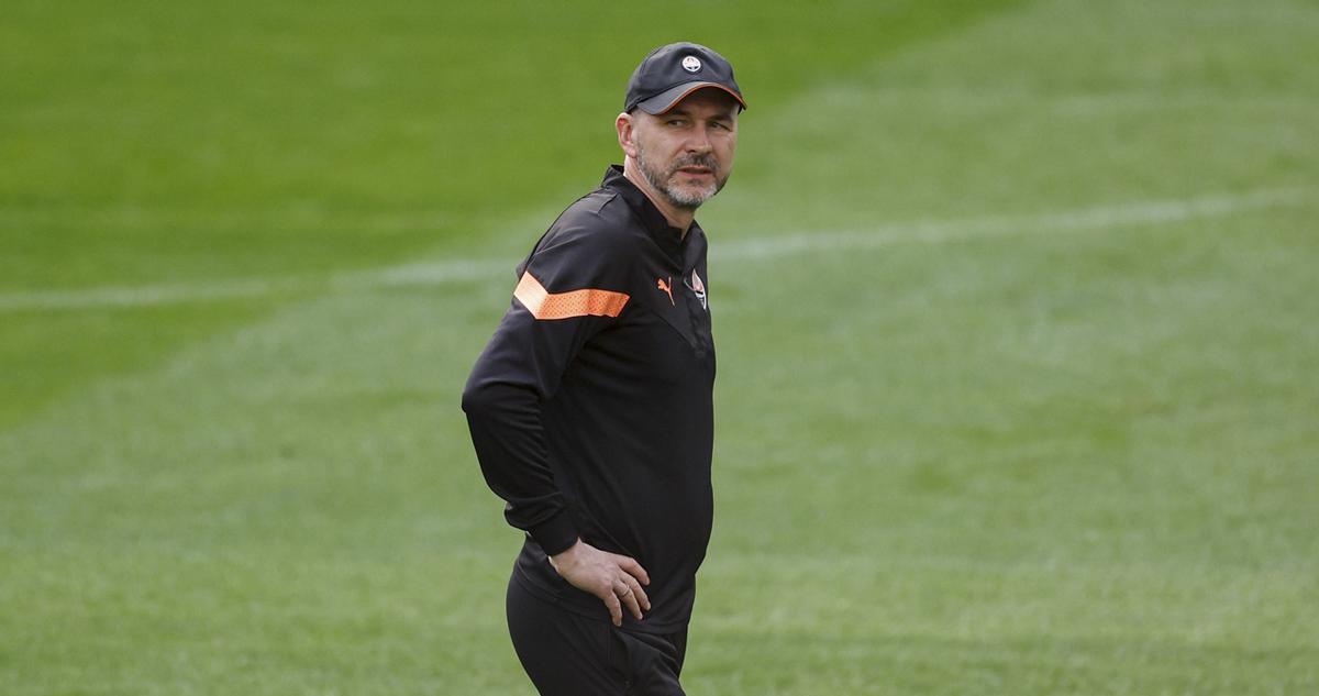 Igor Jovicevic, durante el entrenamiento en el Bernabéu