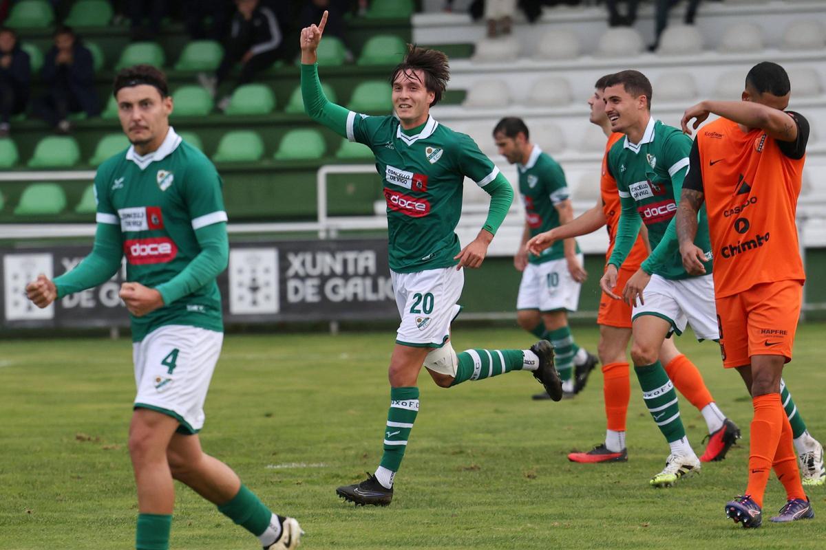 Celebración de un gol en O Vao.